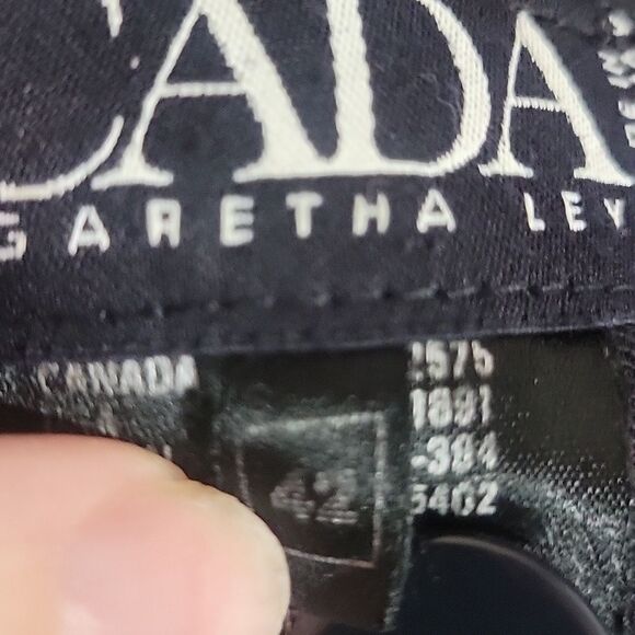 Escada Vintage Navy With Red Pinstripe Wide leg pants size 42 (6) Wool - Picture 4 of 5